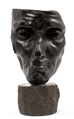 Lot 942 - After Rodin: Bronze mask of Jean D’Aire - Burgher of Calais, and a related plaster mask