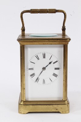 Lot 1078 - Early 20th century gilt brass cased carriage clock