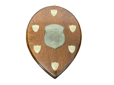 Lot 664 - Second World War 59th Surrey (Addington) Btn Home Guard Platoon Attendance Shield dated 1942, 34 x 25.5 cm