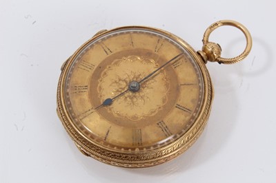 Lot 764 - Victorian 18ct gold fob watch