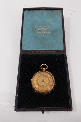 Lot 764 - Victorian 18ct gold fob watch