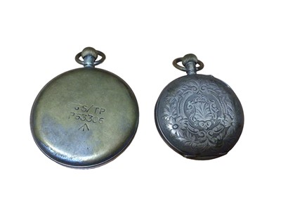 Lot 139 - Military Helvetia pocket watch and a silver full hunter Hebdomas pocket watch (2)