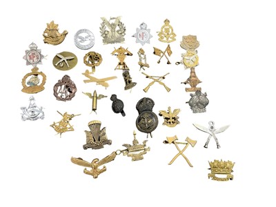 Lot 705 - Collection of thirty two British Military cap badges, for various regiments including Air Training Corps, Gurkha Rifles and others. Original and reproductions noted. (32)