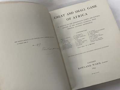 Lot 1750 - Bryden - Great and Small Game of Africa, first edition, 97 from an edition of 500 copies signed by the publisher Rowland Ward