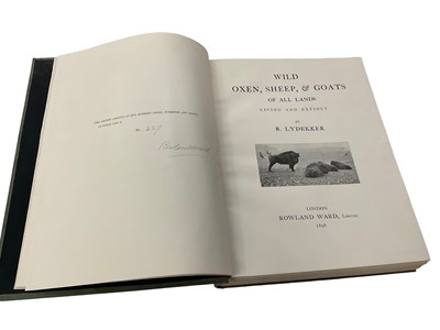 Lot 1752 - Richard Lydekker - Wild Oxen, Sheep and Goats of all Lands. London: Rowland Ward 1898, numbered 237/500