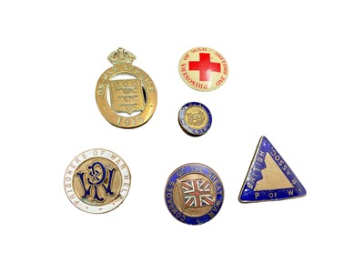 Lot 718 - Group of six First and Second World War One War Service, Prisoners of War, Chindits and related enamel and other pin badges. (6)