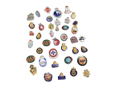 Lot 719 - Collection of forty Second World War and later Home Guard, ARP, Civil Defence and related enamel and other pin badges. (40)