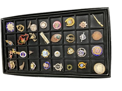 Lot 723 - Collection of thirty two First World War and later badges to include Comrades of The Great War, sweetheart brooches and related enamel and other pin badges. (32)