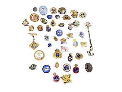 Lot 724 - Collection of forty three Second World War and later Royal Navy and related enamel and other pin badges. (43)