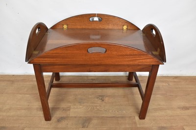 Lot 1563 - Mahogany butler’s tray on stand