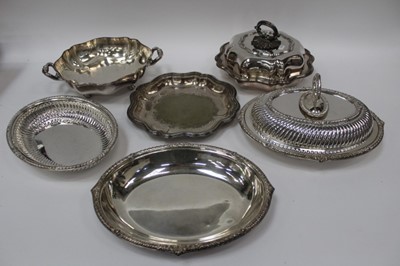 Lot 2573 - Collection of Victorian and later silver plated ware to include entree dishes.