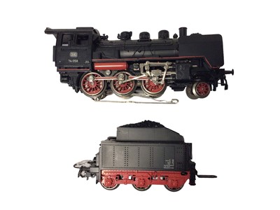 Lot 1861 - Marklin HO gauge 3 rail locomotives including 0-6-0 RM800 & tender, 2-6-0 DB 24 058 & tender (x2) and 0-6-0 3029 locomotive and spare body shell (4)