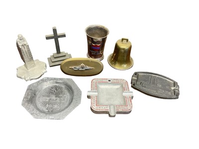 Lot 692 - Lot First World War memorial souvenirs and Second World War ashtrays (6)