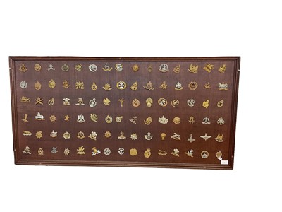 Lot 695 - Good Collection of 90 British Army and Cavalry badges mounted on board