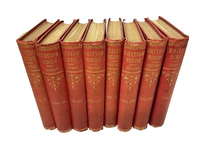 Lot 1762 - Rev. F.O. Morris - 'A History of British Birds, London, Groombridge,  circa 1880, 8 volumes, original red tooled cloth, extensively illustrated with coloured lithographic plates