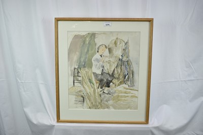 Lot 245 - Robert Sargent Austin (1895-1973) watercolour - The Theatre Seamstress, circa 1955, signed, 41cm x 36cm, in glazed frame