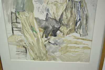 Lot 245 - Robert Sargent Austin (1895-1973) watercolour - The Theatre Seamstress, circa 1955, signed, 41cm x 36cm, in glazed frame