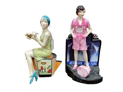 Lot 1056 - Peggy Davies limited edition figure - Art Deco Imitating Life, no.161 of 500, together with another Kevin Francis figure - Tallulah Bankhead, no.121 of 350, both modelled by Andy Moss (2)