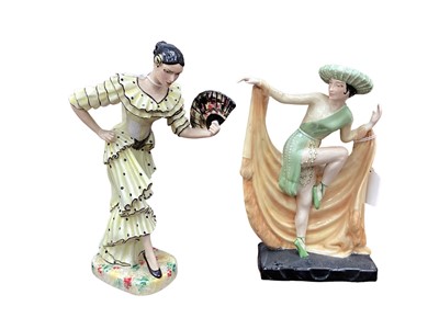 Lot 1058 - Peggy Davies limited edition figure - The Spanish Dancer, Yellow Polka Dot Colourway, no.27 of 100, modelled by Andy Moss, together with a Kevin Francis figure - Mexican Dancer, no.231 of 500, mode...