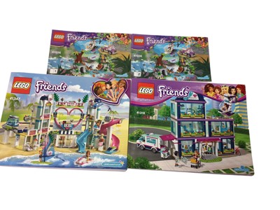 Lot 1865 - Lego Friends constructed models (May be incomplete), with instruction manuals, No.s 41340, 41335, 41134, 41313, 41108, 41058, 41095, 41314, 41347, 41318 & 41036 (11)