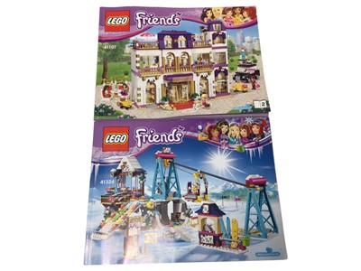 Lot 1866 - Lego Friends constructed models (May be incomplete), with instruction manuals, No.s 3186, 3189, 41034, 41100, 41321, 41093, 41008, 41015, 41324 & 41101 (10)