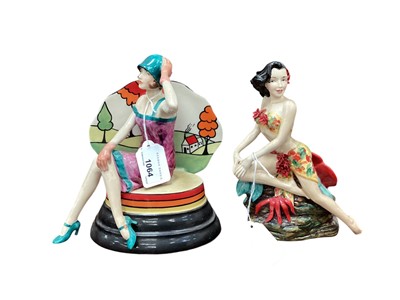 Lot 1064 - Peggy Davies limited edition figure - Putting on the Ritz, no.214 of 1250, together with another Peggy Davies Kevin Francis figure - Tropicana Girl Coral, no.30 of 300, both modelled by Andy Moss (...