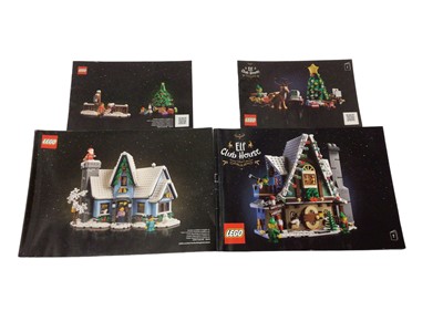 Lot 1868 - Lego Winter Village Collection constructed models ( May be incomplete), with instruction manuals, plus Lego Creator 10267, Lego 80109 & Lego Friends 21319 (5)