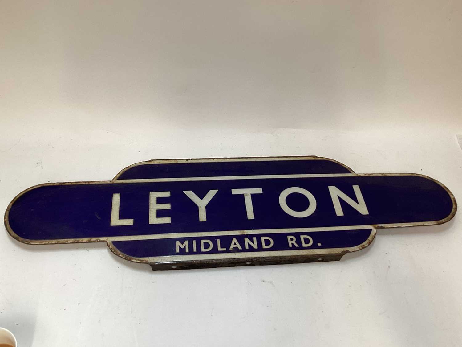 Lot 2415 - Enamel train station sign - Leyton Midland Rd. - 91cm wide