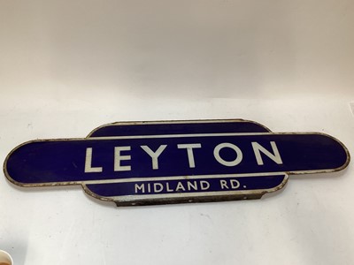 Lot 2415 - Enamel train station sign - Leyton Midland Rd. - 91cm wide