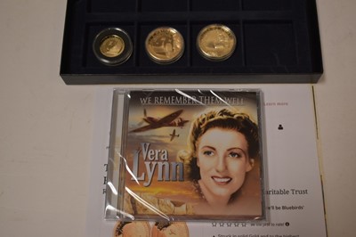 Lot 535 - Gibraltar - London Mint Office part coin set to include 9ct gold proof two Crowns 2020 (N.B. Wt. 8gms) and two other gold plates issues etc. (N.B. With Certificates of Authenticity) (3 coins)