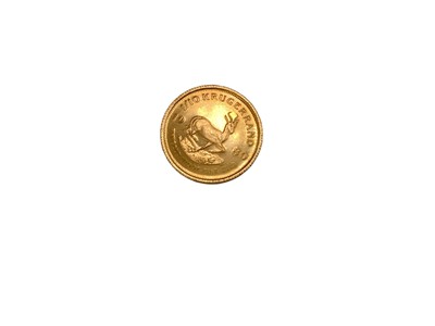 Lot 537 - South Africa - Gold 1/10th of ounce Krugerrand 1980 UNC (1 coin)