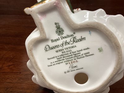 Lot 1076 - Two Royal Doulton limited edition Queens of the Realm figures - Queen Victoria HN3125 and Queen Anne HN3141