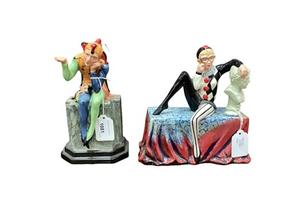 Lot 1081 - Carlton Ware limited edition figure - The Jester, no.320 of 500, together with what appears to be a Carlton Ware prototype figure (2)