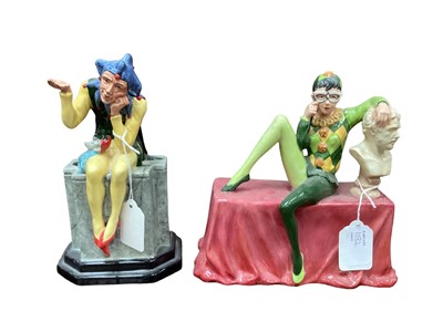 Lot 1082 - Carlton Ware limited edition figure - The Jester, no.307 of 500, together with what appears to be a Carlton Ware prototype figure (2)