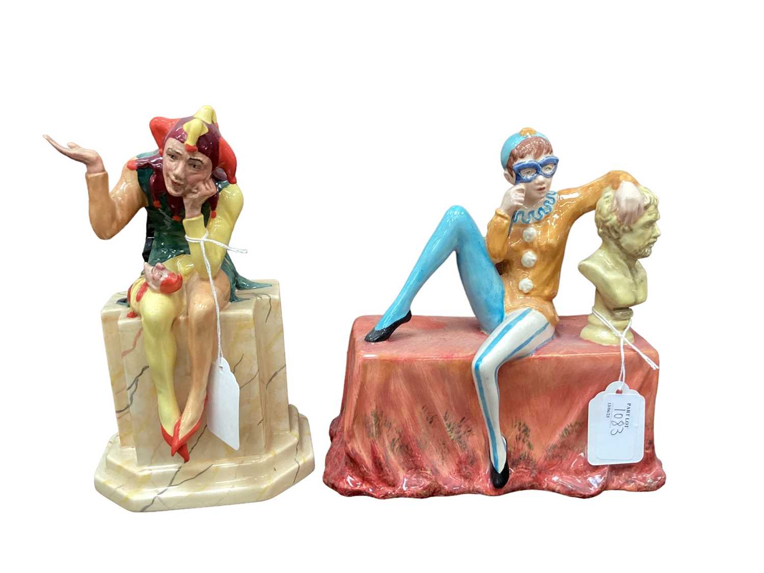 Lot 1083 - Carlton Ware limited edition figure - The Jester, no.152 of 500, together with what appears to be a Carlton Ware prototype figure (2)