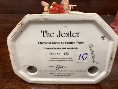 Lot 1083 - Carlton Ware limited edition figure - The Jester, no.152 of 500, together with what appears to be a Carlton Ware prototype figure (2)