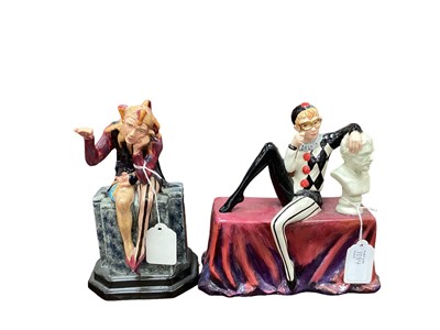 Lot 1084 - Carlton Ware limited edition figure - The Jester, no.319 of 500, together with what appears to be a Carlton Ware prototype figure (2)