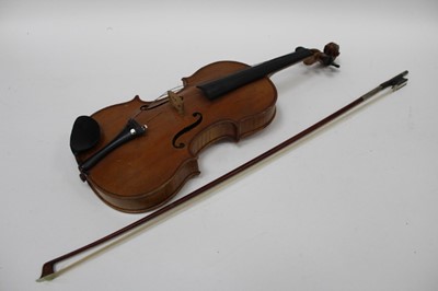 Lot 2201 - Violin with two piece back, paper label inside reading 'Antonius Stradivarius Cremonense faciebat anno 1721', the back 34.5cm