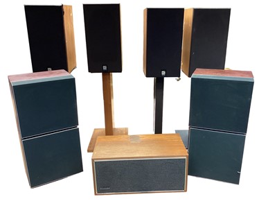 Lot 2203 - Pair of Bang & Olufsen Beovox S45 speakers and five Celestion speakers