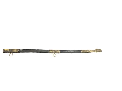 Lot 812 - Scarce Victorian Naval Flag Officers sword scabbard with oak leaf decoration to mounts 82cm overall ( leather warped)