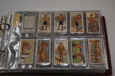 Lot 1541 - Cigarette cards Ogdens in two albums sets/part sets to include Australian Test Cricketers Boy Scouts, Derby Entrants 1929, Famous Footballers, Prominent Race Horses of 1933, Racing Pigeons etc.