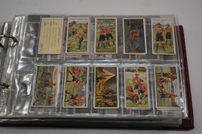 Lot 1541 - Cigarette cards Ogdens in two albums sets/part sets to include Australian Test Cricketers Boy Scouts, Derby Entrants 1929, Famous Footballers, Prominent Race Horses of 1933, Racing Pigeons etc.