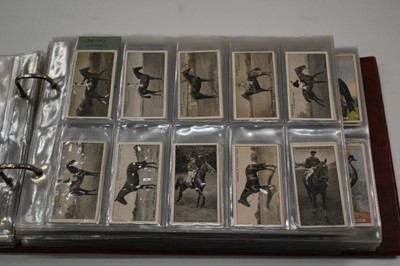 Lot 1541 - Cigarette cards Ogdens in two albums sets/part sets to include Australian Test Cricketers Boy Scouts, Derby Entrants 1929, Famous Footballers, Prominent Race Horses of 1933, Racing Pigeons etc.