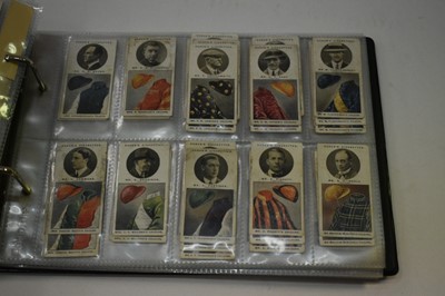 Lot 1541 - Cigarette cards Ogdens in two albums sets/part sets to include Australian Test Cricketers Boy Scouts, Derby Entrants 1929, Famous Footballers, Prominent Race Horses of 1933, Racing Pigeons etc.