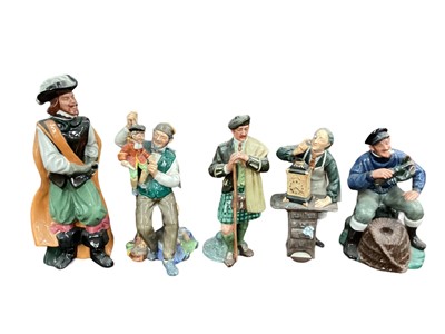 Lot 1093 - Five Royal Doulton figures - The Laird HN2361, The Puppetmaker HN2253, The Clockmaker HN2279, The Lobster Man HN2317 and Cavalier HN2716