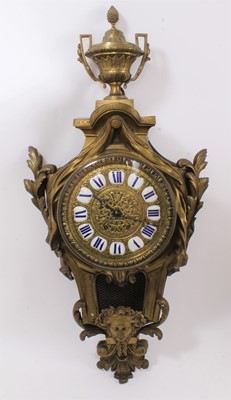 Lot 1095 - Antique French bronze cartel clock