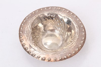 Lot 570 - Late Victorian Arts & Crafts silver bowl by The Guild of Handicrafts 
(London 1901) 11.5cm diameter