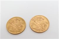 Lot 121 - G.B. gold Sovereigns - George V 1912. GVF and...