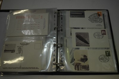 Lot 1552 - Album of Graf Zeppelin covers, letters & postcards to include 1st Flight LZ-127 Zeppelin Mail Covers, good range of postcards, USA Tactical Training Flight USS Akron, several 1930s period covers, p...