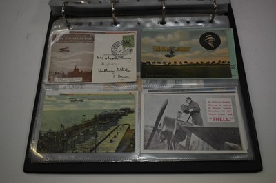 Lot 1552 - Album of Graf Zeppelin covers, letters & postcards to include 1st Flight LZ-127 Zeppelin Mail Covers, good range of postcards, USA Tactical Training Flight USS Akron, several 1930s period covers, p...